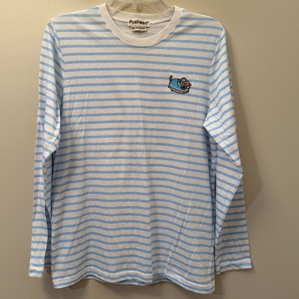 Pusheen Box Summer 2019 Exclusive Sailor Striped Long Sleeve Shirt Blue White XS